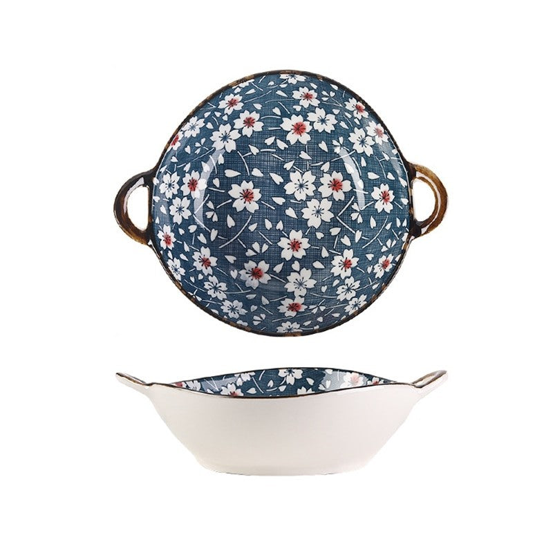Farmhouse Oriental Style unregelmäßig geformte Keramikschalen mit Griffen