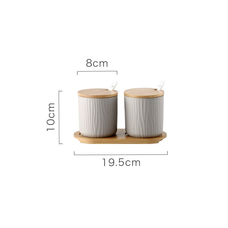 Organic Seaside Style Keramik Jar & Spoon Sets mit Bambus Lids