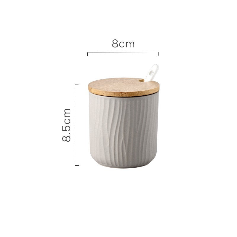 Organic Seaside Style Keramik Jar & Spoon Sets mit Bambus Lids