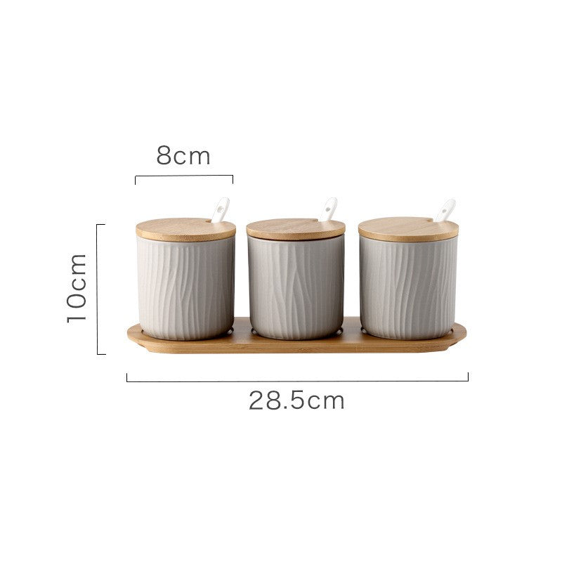 Organic Seaside Style Keramik Jar & Spoon Sets mit Bambus Lids