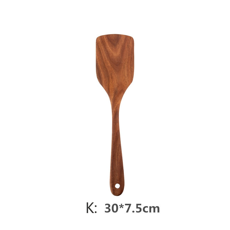 9 Stück Teak Wood Küchenwerkzeug