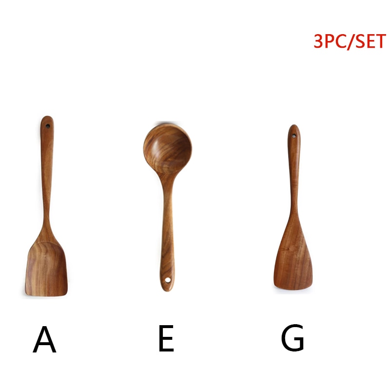 9 Stück Teak Wood Küchenwerkzeug