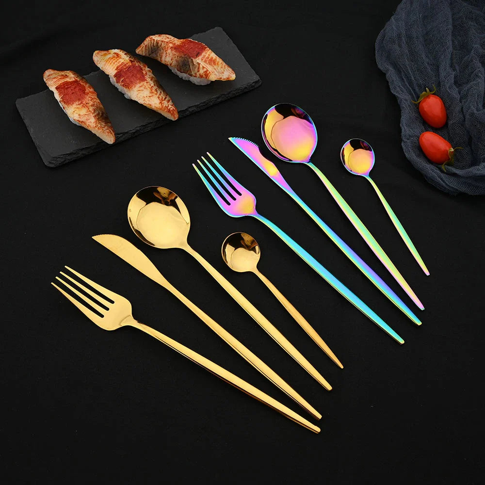Edelstahl 24 Stück modernes Flatware Set