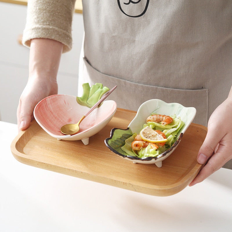 Pflanzliche geformte Keramik Dekorative Serveware