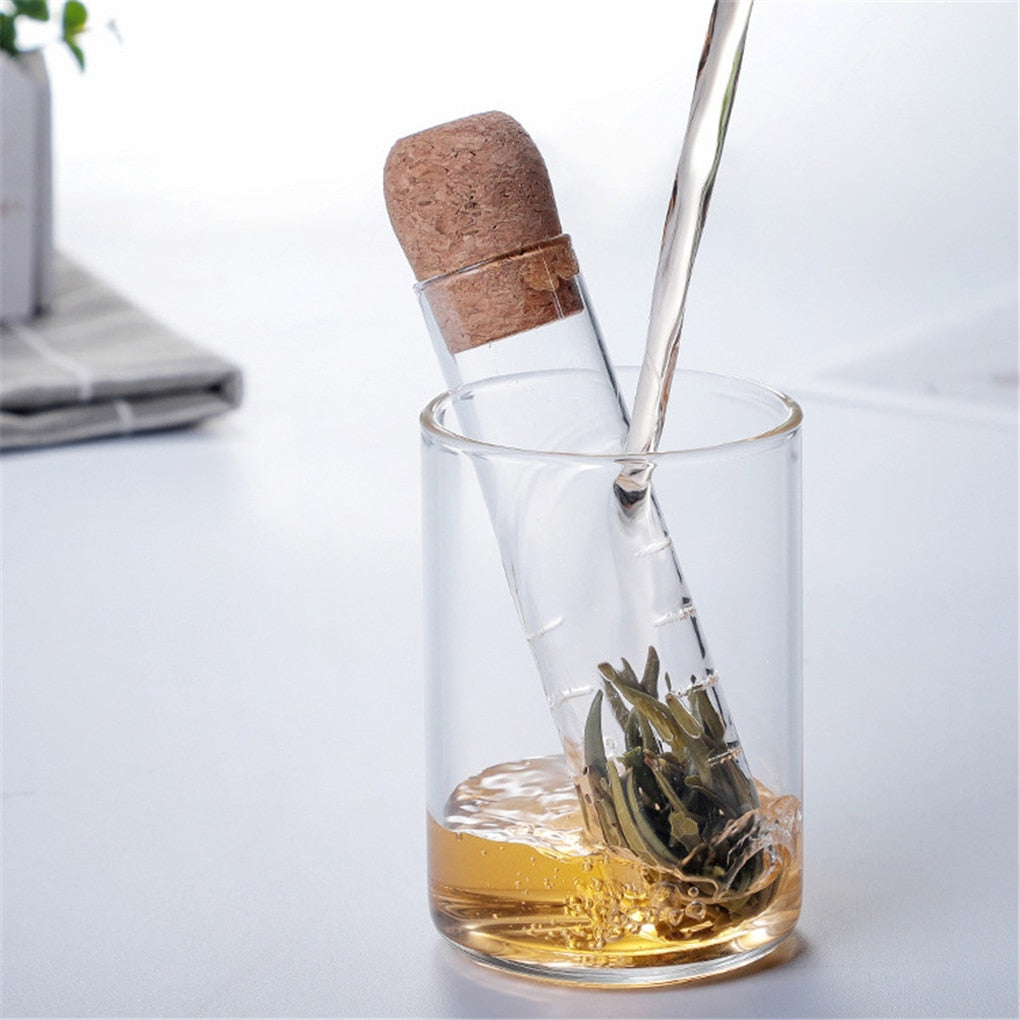 Glas Tube Lose Blatt Tee & Kräuter-Infuser mit Stopper