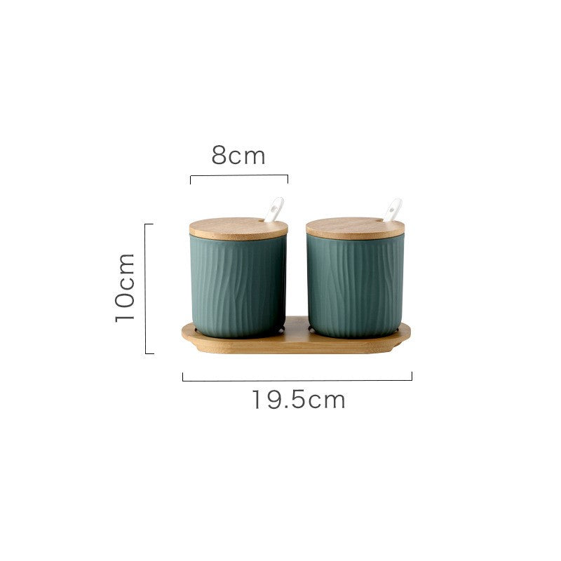Organic Seaside Style Keramik Jar & Spoon Sets mit Bambus Lids