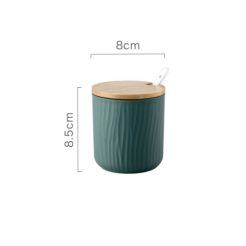 Organic Seaside Style Keramik Jar & Spoon Sets mit Bambus Lids