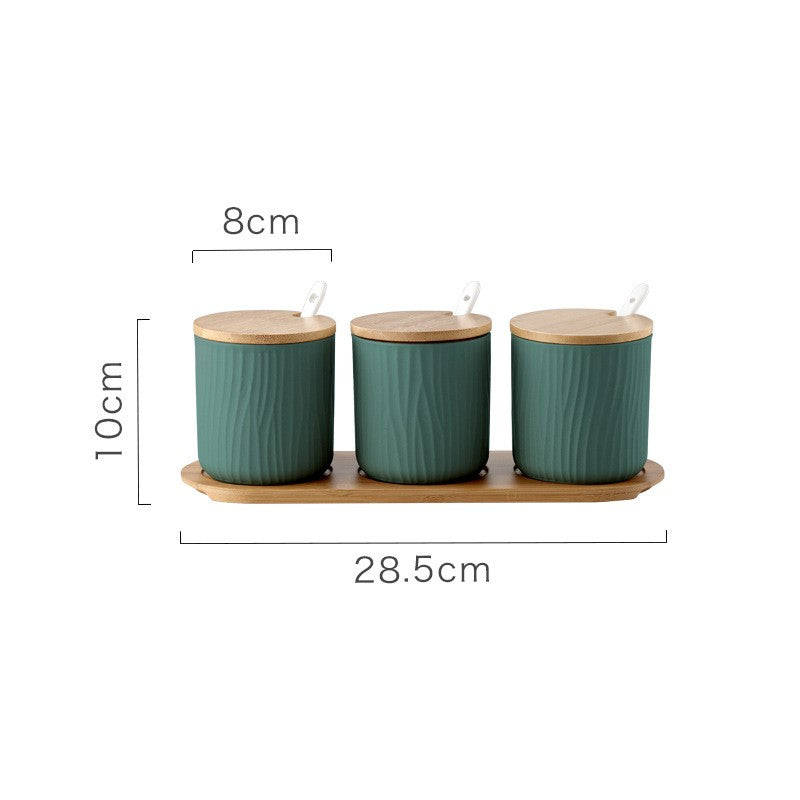 Organic Seaside Style Keramik Jar & Spoon Sets mit Bambus Lids