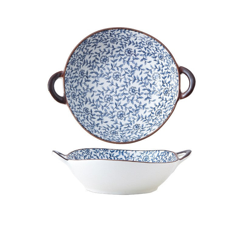Farmhouse mediterranen Stil unregelmäßig geformte Keramikschalen mit Griffen
