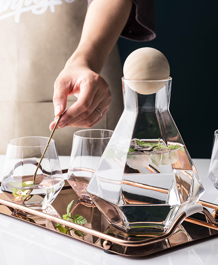 Nordischer Stil Fraktal Glas Karaffe & Cups