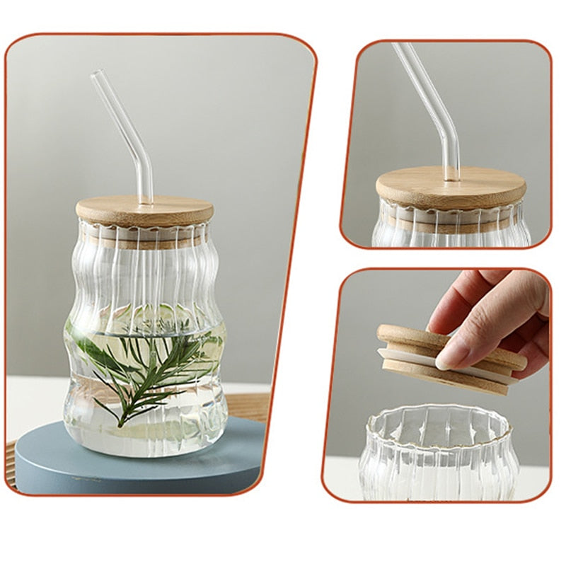Glasgetränk Tumblers mit Bambus Lids & Straws