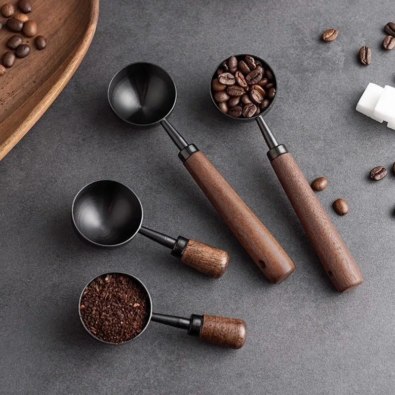 Luxus Barista Holz & Edelstahl Kaffee Scoops