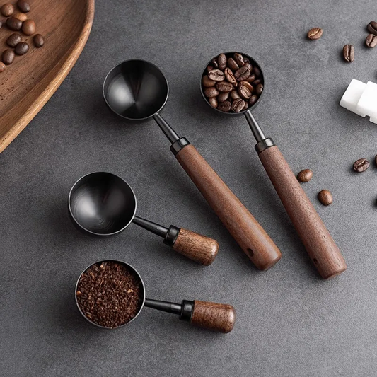 Luxus Barista Holz & Edelstahl Kaffee Scoops