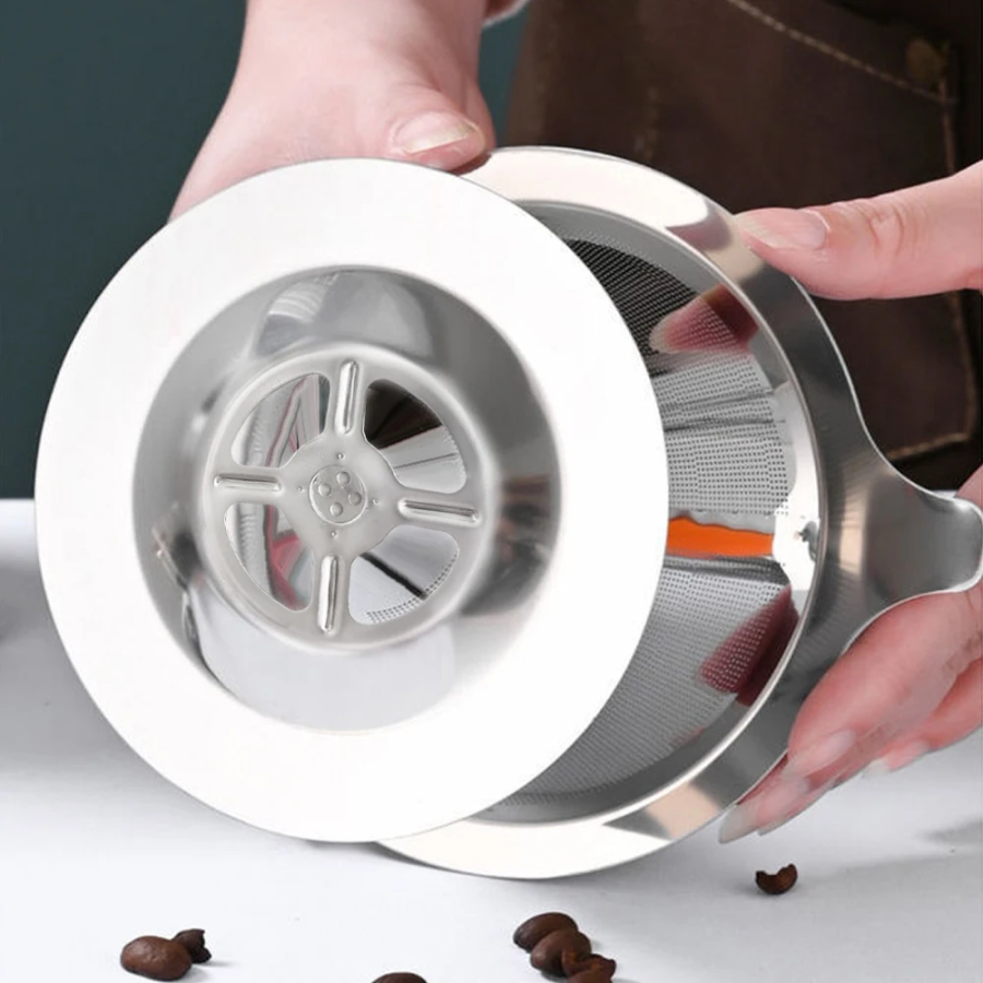 Wiederverwendbarer Edelstahl, über Kegel Kaffeefilterkorb