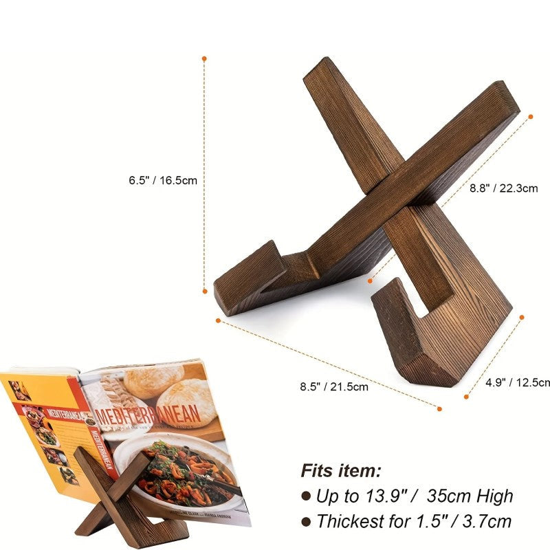 Holz-Kochbuch Rezept Stehen Kreuz Design Holder