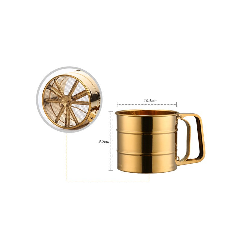 Edelstahl 3 Cup Flour Squeeze Sifter