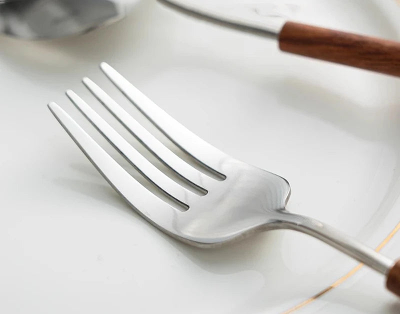 Ferme Edelstahl Flatware 3-teiliges Set mit Rosewood Griffe