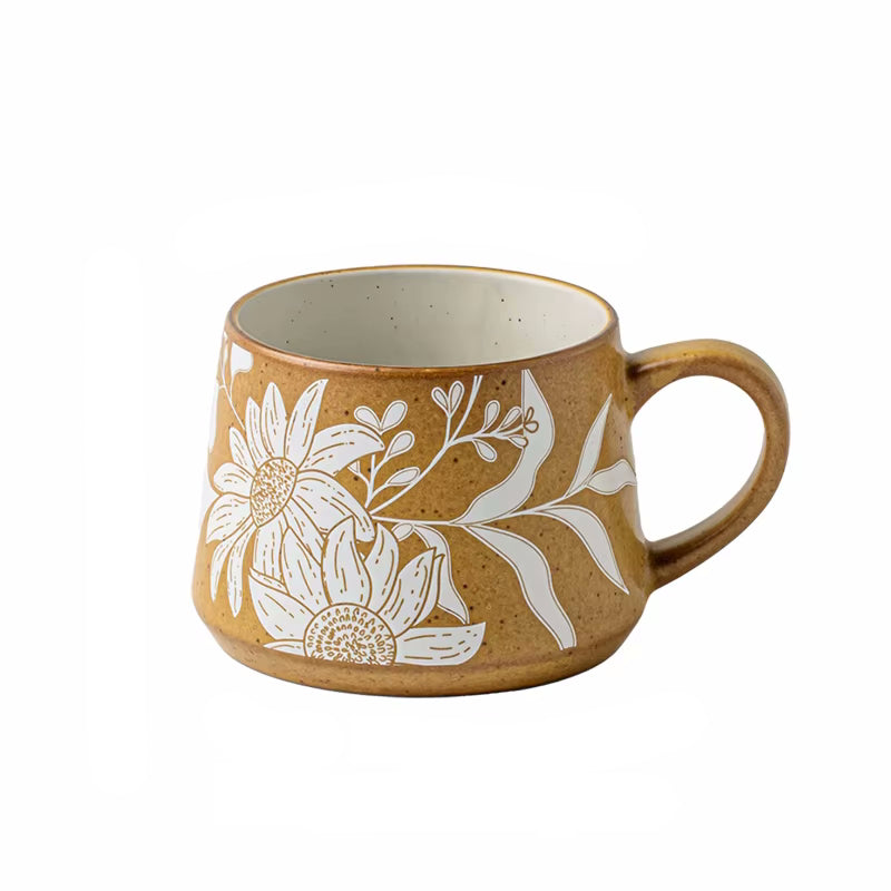 Verzaubernde Botanicals Keramikbecher, Lid & Spoon Set