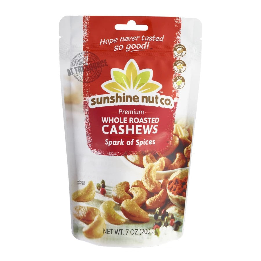 Sunshine Nut Co Whole geröstete Cashewnüsse Funken der Gewürze 198 g