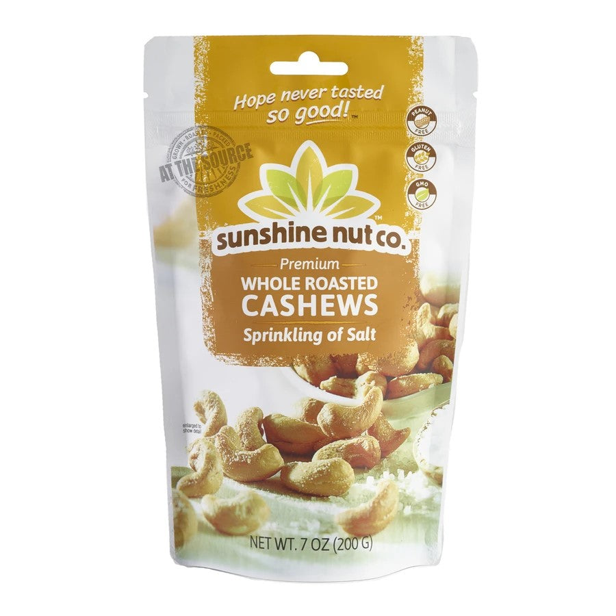 Sunshine Nut Co Whole geröstete Cashewnüsse, die Salz 198 g streuen