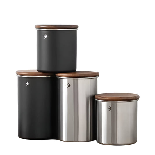 Swift Edelstahl & Wood Sealable Lebensmittel-Lagerkanister