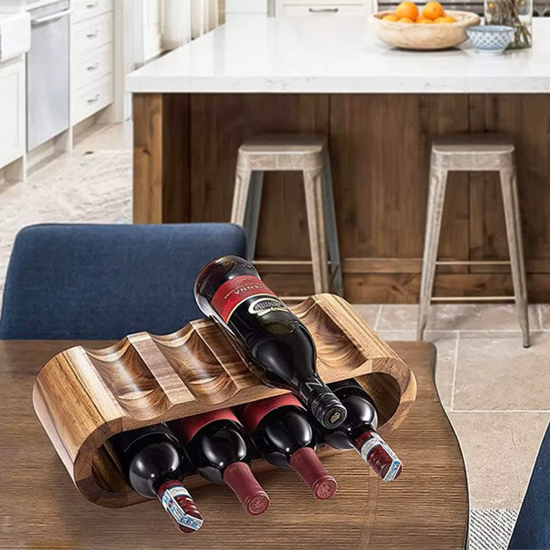 Acacia Wood 8 Flaschen Countertop Weinack