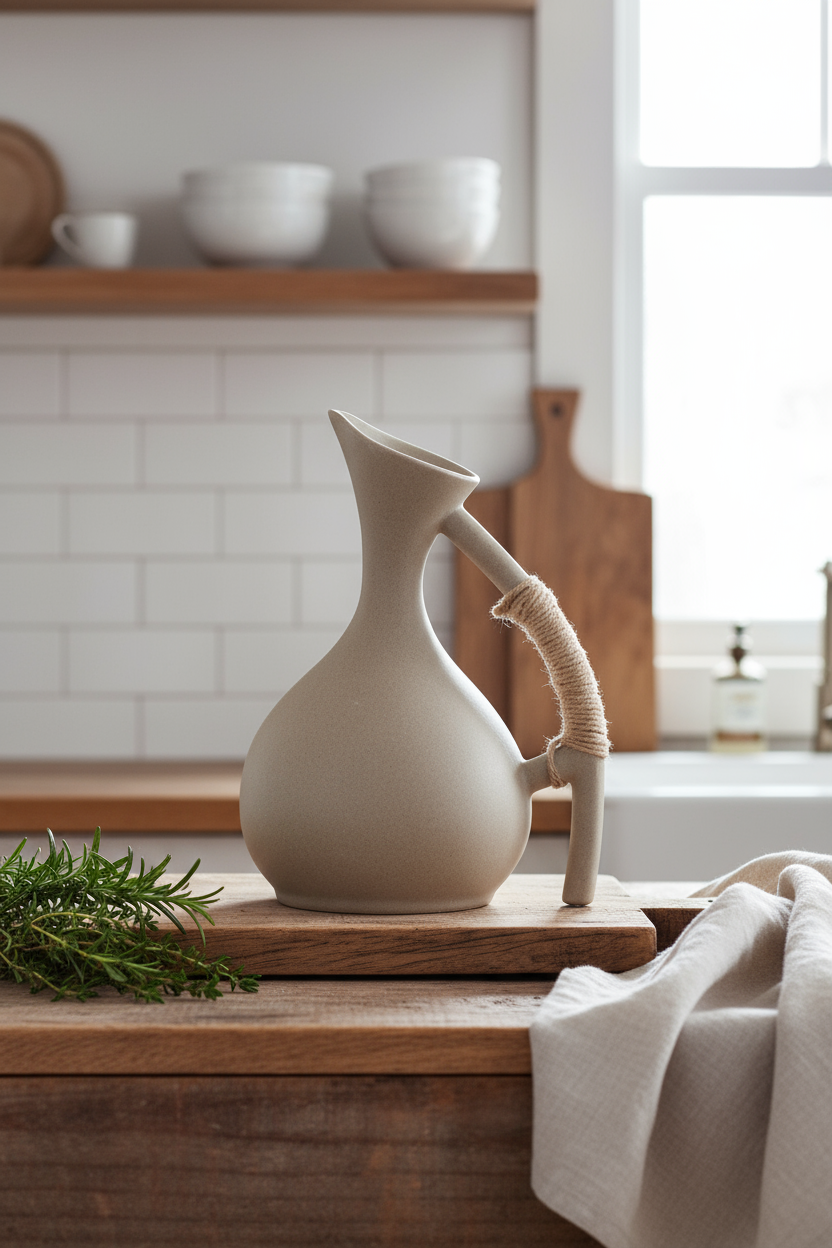 Organischer moderner Keramik-Wasser-Pitcher