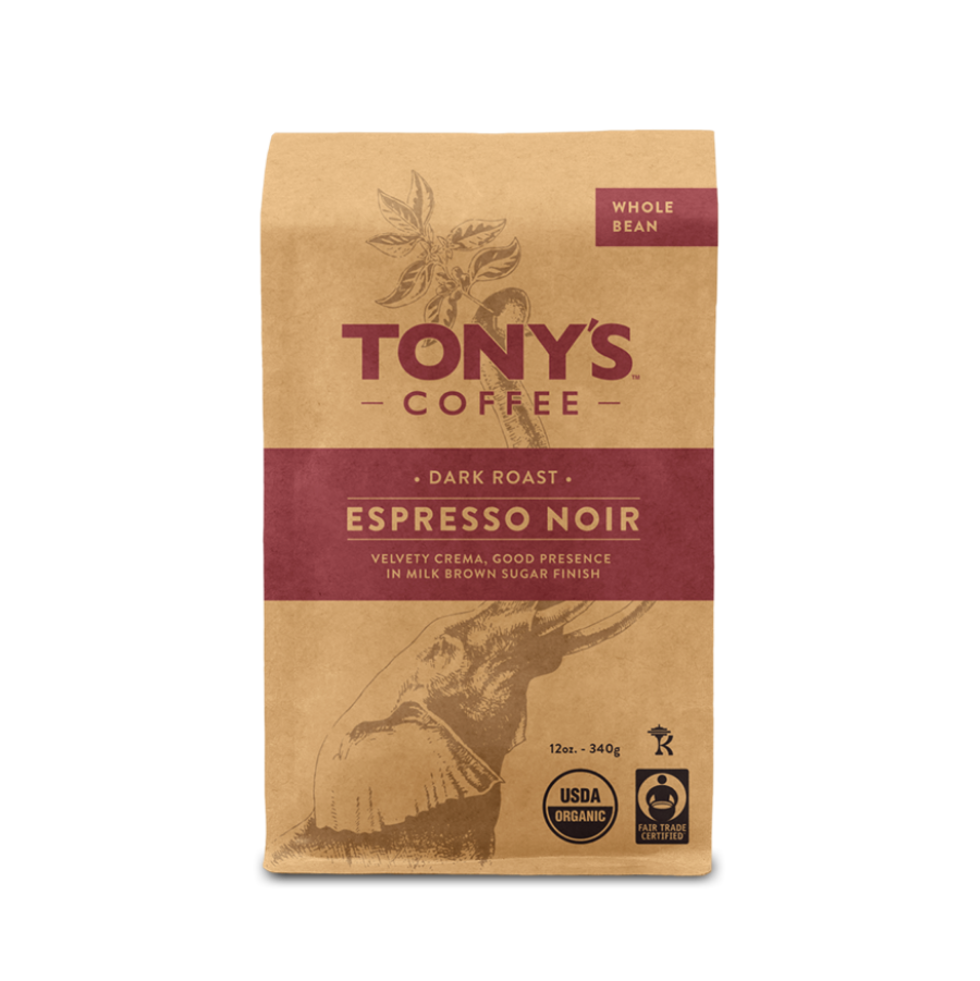 Tony's Coffee Bio Espresso Noir Dark Roast Whole Bean 34 g