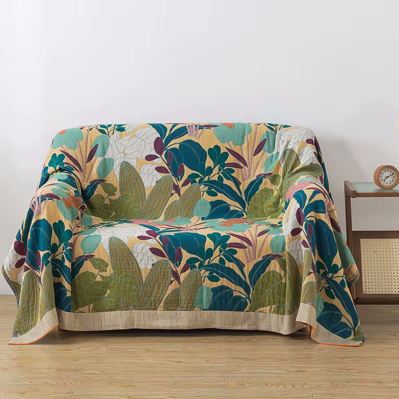 Tropische Dämmerung Reversible Baumwoll Steppdecke Coverlet Leichte Bettwäsche