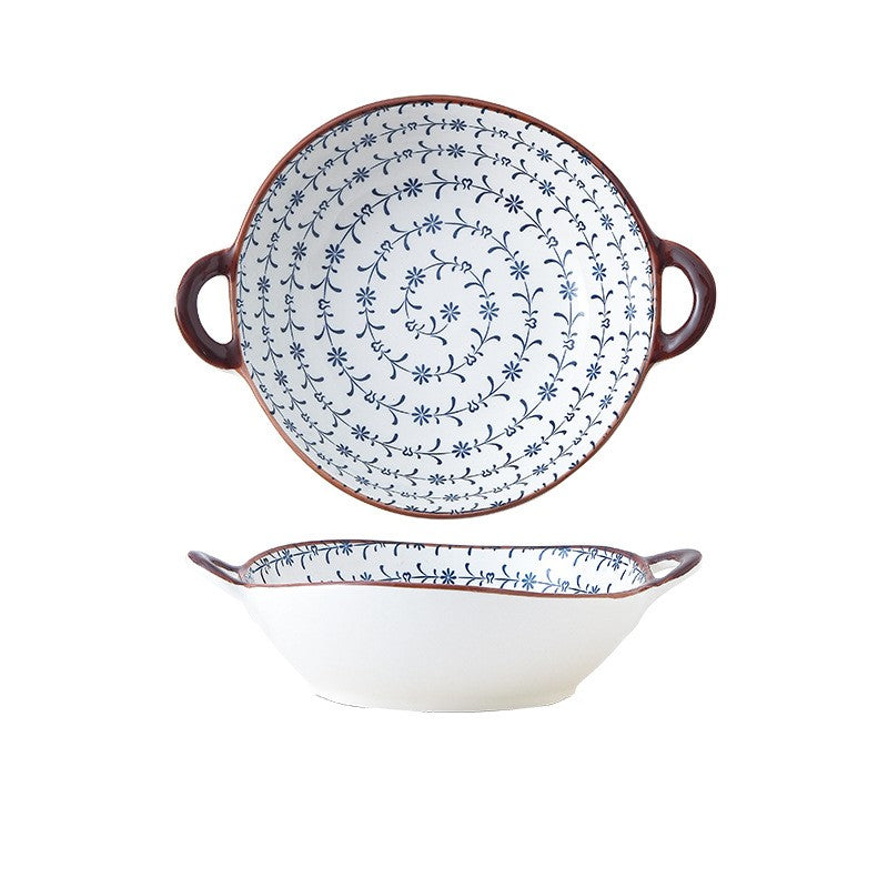Farmhouse mediterranen Stil unregelmäßig geformte Keramikschalen mit Griffen