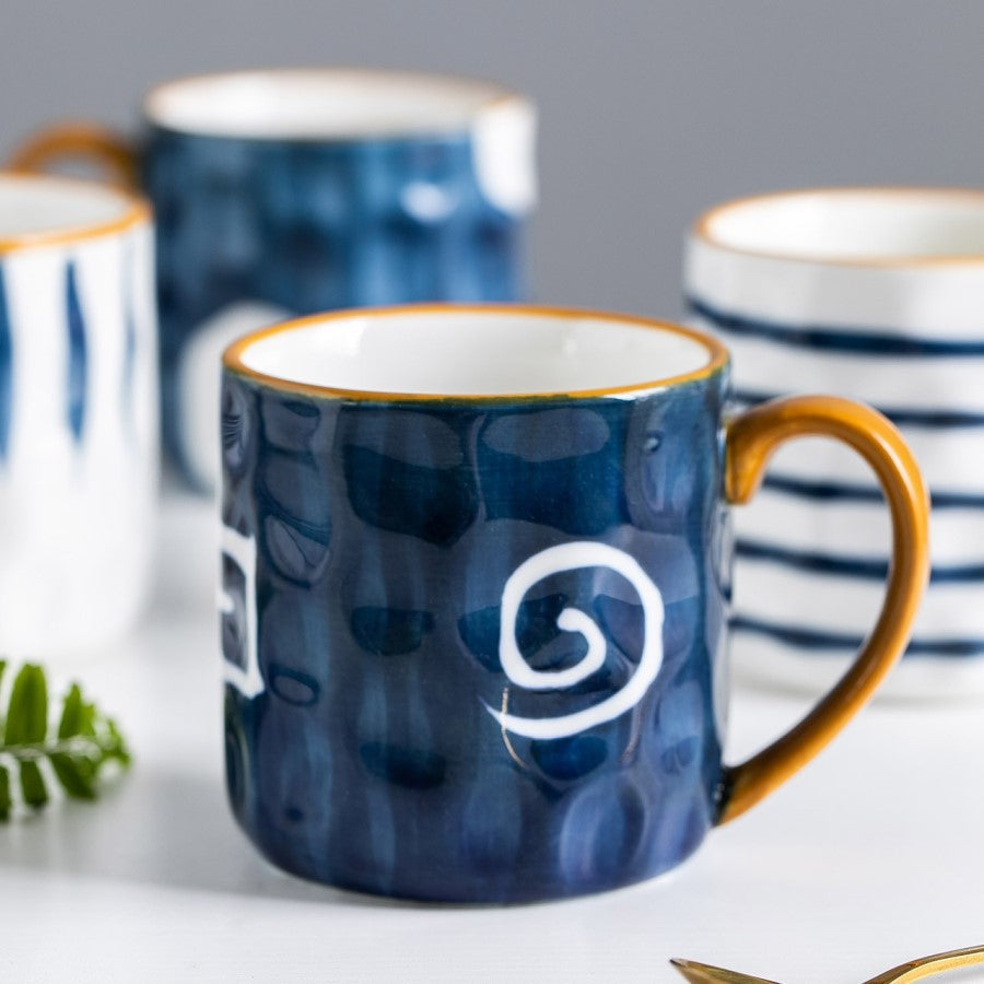 Nautical Style Keramikbecher mit glätten Glättglas Finish