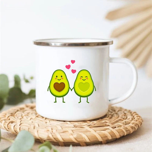 Adorable Avocado Edelstahl Emaill Camp Becher