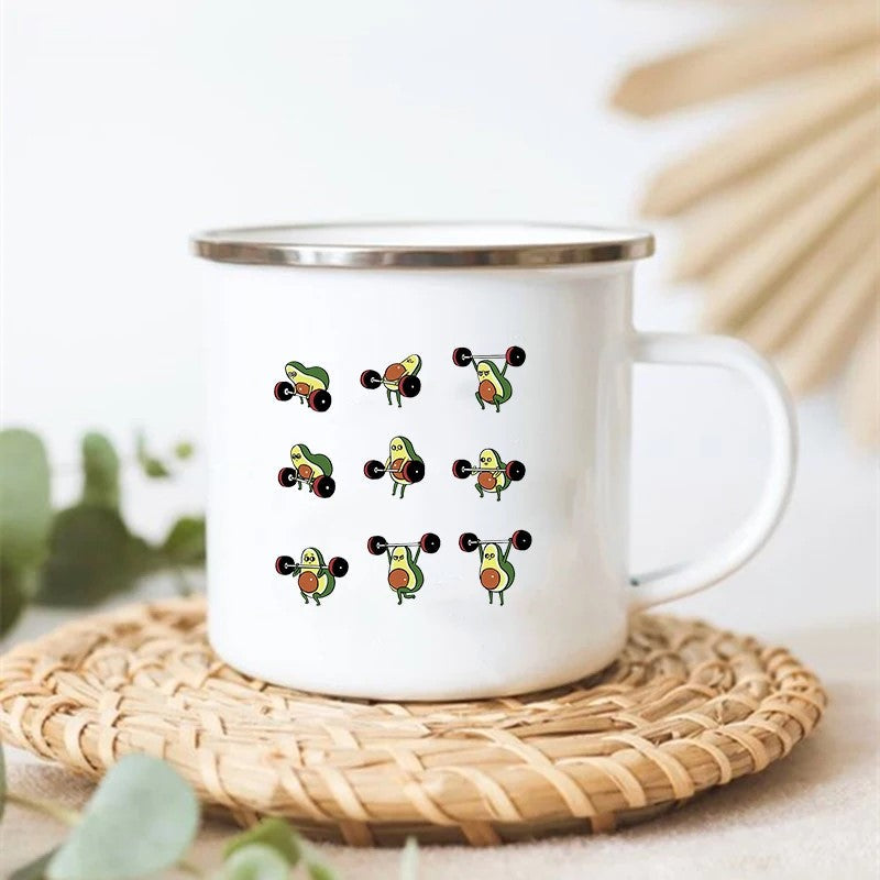 Adorable Avocado Edelstahl Emaill Camp Becher