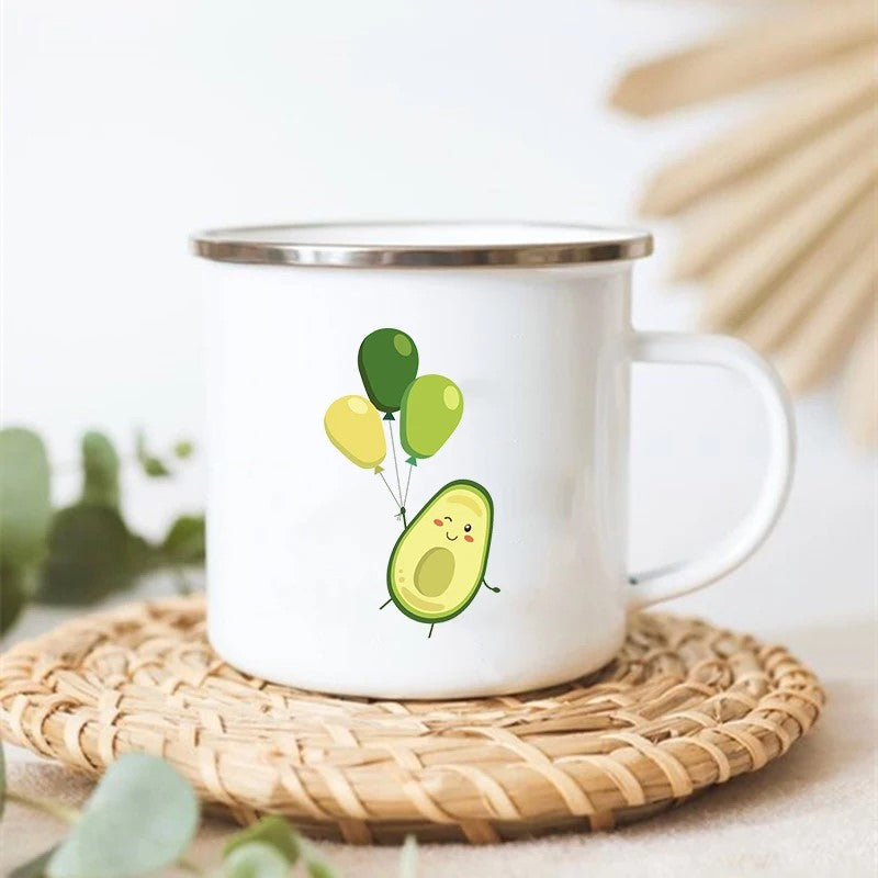 Adorable Avocado Edelstahl Emaill Camp Becher