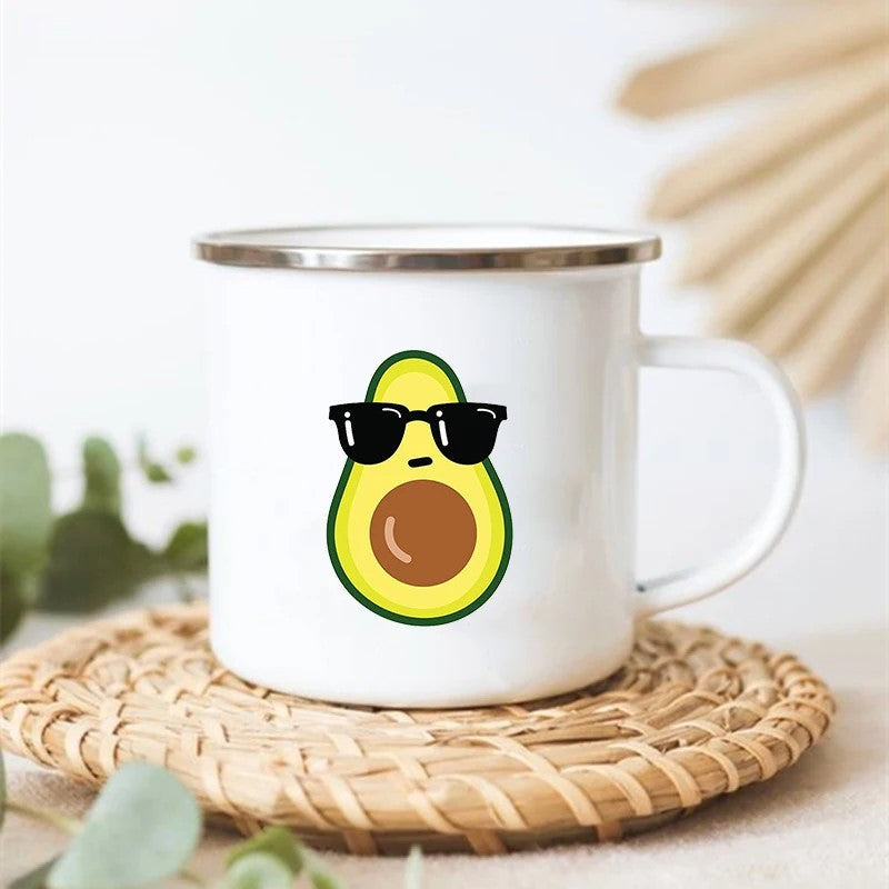 Adorable Avocado Edelstahl Emaill Camp Becher