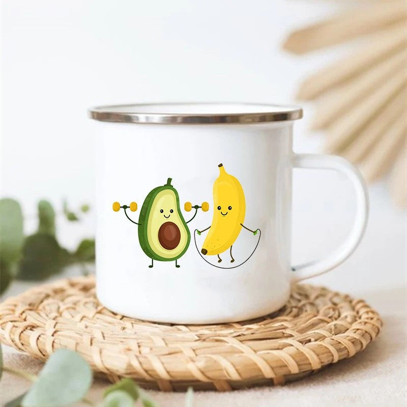 Adorable Avocado Edelstahl Emaill Camp Becher