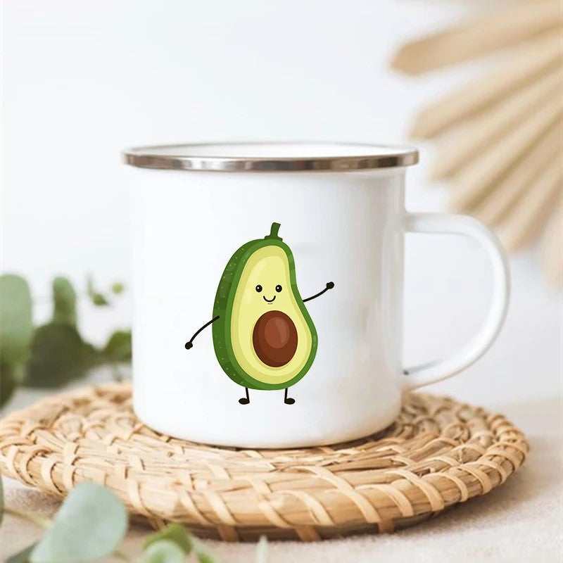 Adorable Avocado Edelstahl Emaill Camp Becher