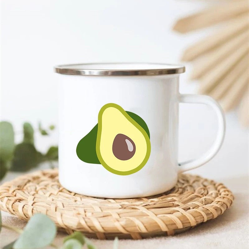 Adorable Avocado Edelstahl Emaill Camp Becher