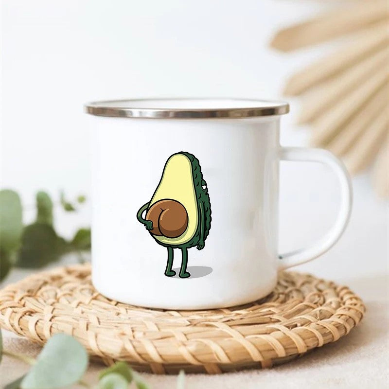 Adorable Avocado Edelstahl Emaill Camp Becher