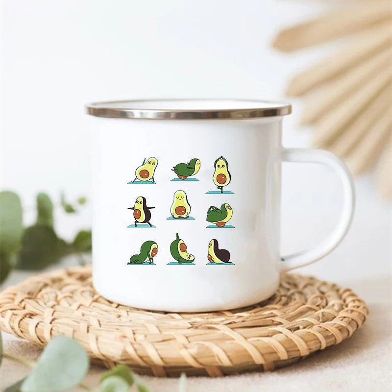 Adorable Avocado Edelstahl Emaill Camp Becher