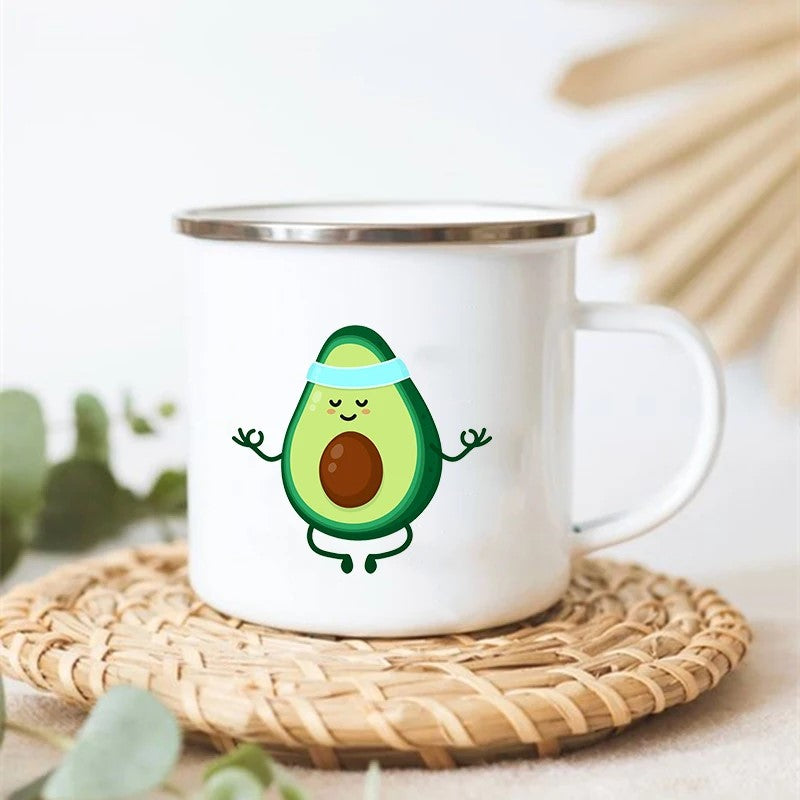 Adorable Avocado Edelstahl Emaill Camp Becher