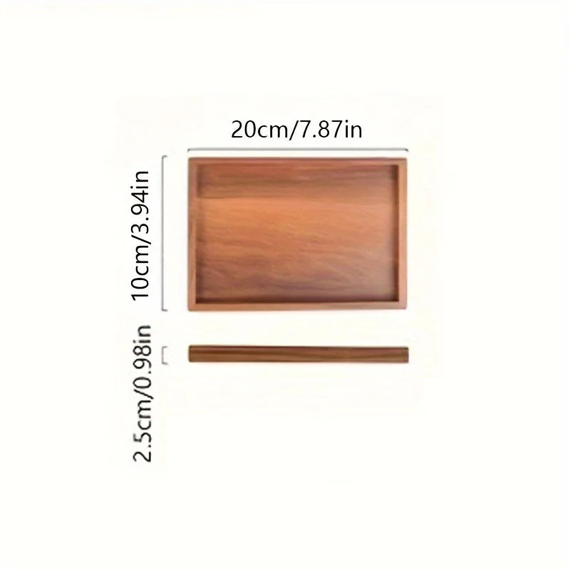 Moderne Luxus-Holz-Rechteck-Trays mit vertieften Griffen
