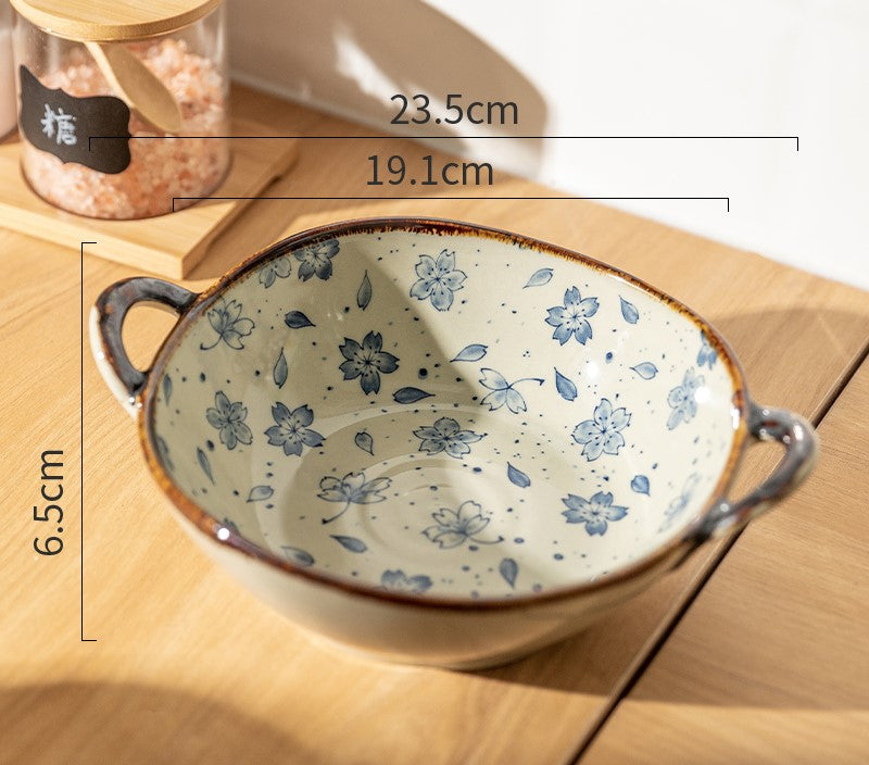 Farmhouse Stil unregelmäßig geformte Keramikschalen mit Griffen