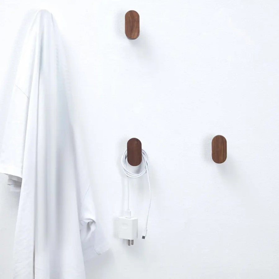 Moderne Naturforscher Oval Wood Wall Mounted Hook
