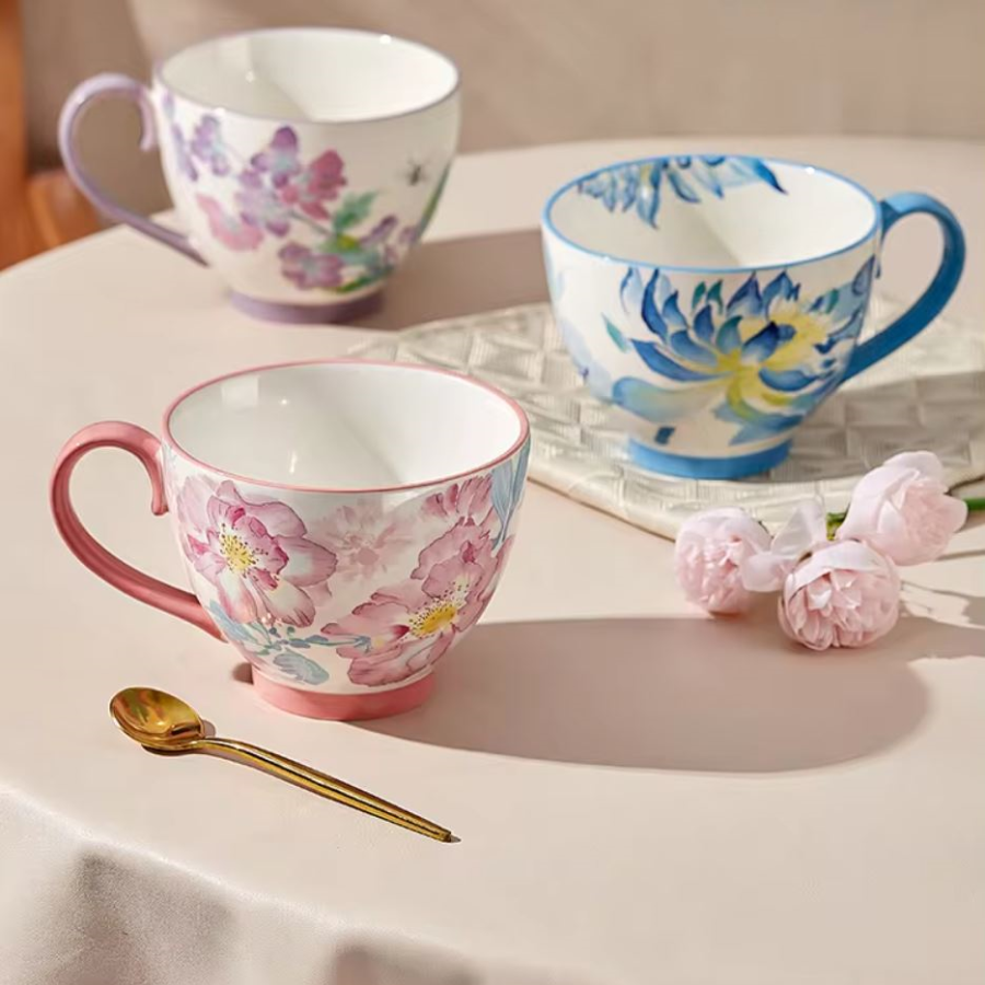 Aquarell Garten Stil Keramikbecher