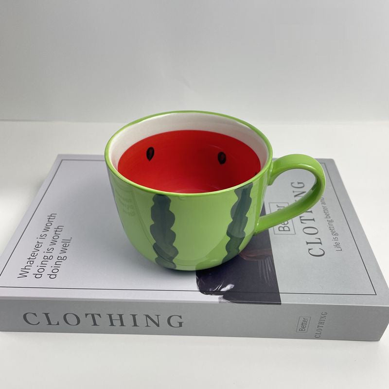 Sommer Fruit Style Keramikbecher, Löffel & Platte Set