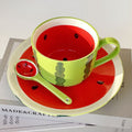 Sommer Fruit Style Keramikbecher, Löffel & Platte Set