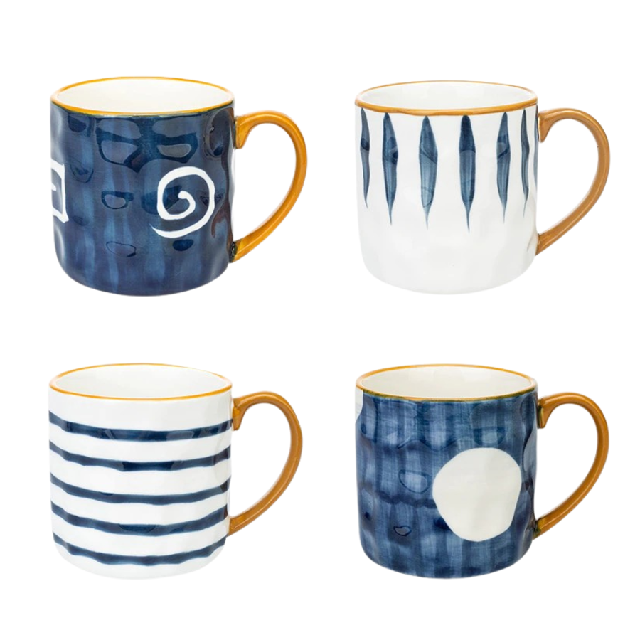 Nautical Style Keramikbecher mit glätten Glättglas Finish