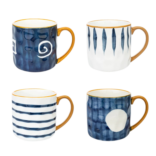 Nautical Style Keramikbecher mit glätten Glättglas Finish