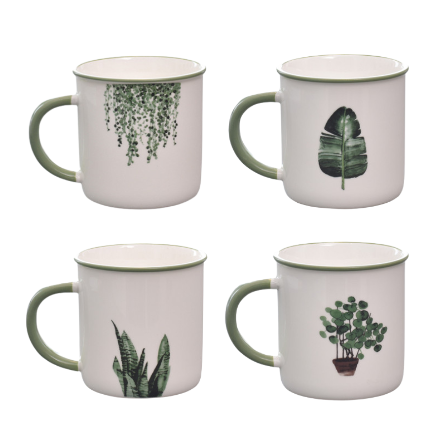 Gemalte Pflanzen Stil Keramikbecher